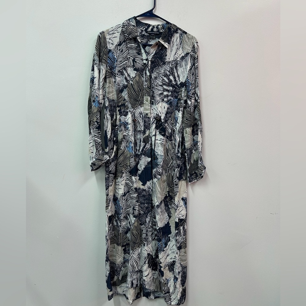French Connection Black and White Buttoned Sheath Dress Sz 2